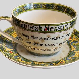 NEW Irish Blessings Teacup and Saucer, Larger Size